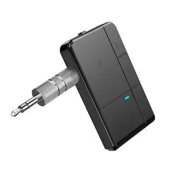 J20 Автомобилен Bluetooth-съвместим приемник за микрофона, стерео аудиоадаптер 3,5 мм / Aux интерфейс, свързване с две устройства