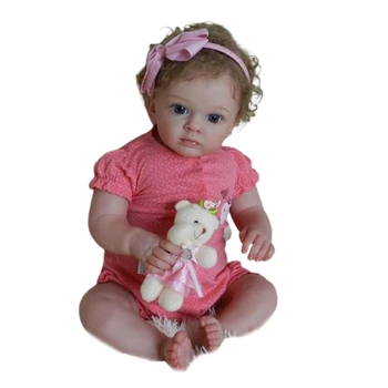 23-инчов моделиране за кукли Кавказца с вкоренените руса коса и Подвижни ръце, крака, Филтър тяло за бебе на 1 година