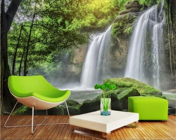beibehang Креативни модни мащабна тапети красив водопад пейзаж на входа на декорация на фона на 3D behang