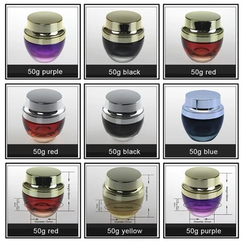стъклена банка сливк козметика висок ранг 50 грама опаковка стъклена за продажба, инструмент за преместване на грим 50мл червено с черна търговия на едро-продажба на капака