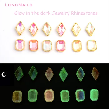 100 бр./лот AB-цветни Светещи кристали Flatback 7-15 мм Светят в тъмното Бижута за нокти Скъпоценни камъни