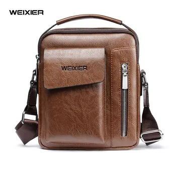 【Модерен дизайн】 WEIXIER Брандираната мъжка чанта През рамо, Мъжки Многофункционални Чанти, Вместительные Ежедневни чанти През Рамо От изкуствена кожа
