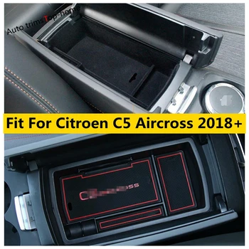 Централната Конзола Подлакътник На Кутия За Съхранение Органайзер Тава Пластмасов Контейнер Аксесоари За Интериора Комплект За Citroen C5 Aircross 2018 - 2022