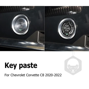 Старт на Двигателя Стоп Запалване Ключодържател Капак за Chevrolet Corvette C8 2020 2022 за Домашна Кола Бутон за Двигателя Интериор