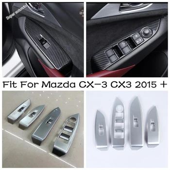 Интериорът на автомобила Подлакътник Стъкло на Прозореца за Управление на Асансьор Бутон за Включване на Лентата с Капак Завърши ABS Аксесоари, Подходящи За Mazda CX-3 CX3 2015-2021