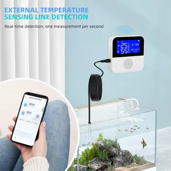 WIFI Sasha Интелигентен Сензор за Температура, Влага на Домакински Двоен Сензор за Температура През Алекса Google Home Асистент