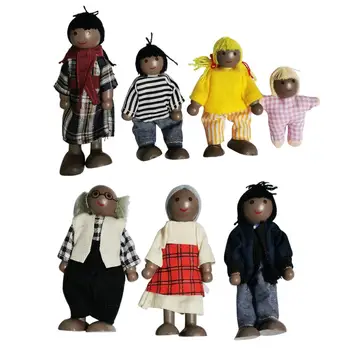 Фигури на хора, Модел Характер, Кукла С 7 Членове на Семейството, 7 предмети, Плюшени Тъкани на Кукли, Детски Играчки Дом, Детска Играчка За Момчета
