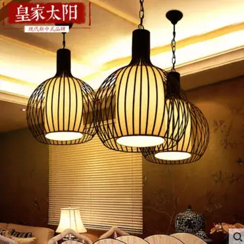 Новият китайски стил птичья клетка полилей договор творчески архаизмът хотел чай ресторант, коридор, балкон ковано желязо светлини