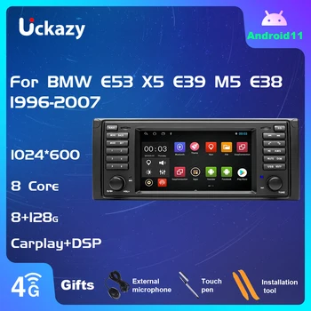 Uckazy 8 Ядрени 2din Android 11 Кола БЕЗ DVD Плейър За BMW X5 11 E53 E39 M5 1996-2003 Радио Мултимедия Стерео Главното Устройство Carplay
