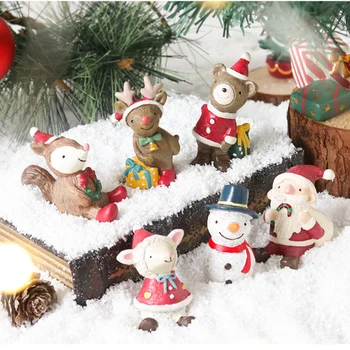 Коледна украса, Cartoony Снежен човек, Малко животно, Гледа в небето, Занаяти, изработени от смола, Офис Настолни Малки Бижута
