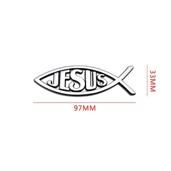 Религиозен Християнски Символ Риба Пластмаса ABS Хромирани Автомобили Емблеми Емблеми на Исус