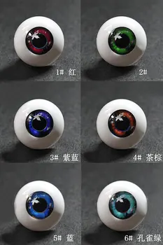 Нови 8 мм, 10 мм, 12 мм и 14 мм и 16 мм, 18 мм, 20 мм и 22 мм, 24 мм 26 мм 6 цвята Цветни Акрилни куклени очните ябълки SD MSD ОРБ BJD Очите