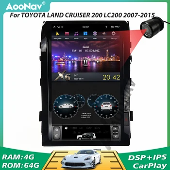 Автомобилна 2 Din Радио Tesla Стил Вертикален Екран, GPS Навигация За TOYOTA LAND CRUISER 200 LC200 2007-2015 Android Мултимедиен Плеър