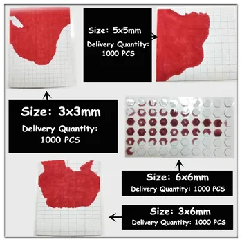 обичай етикета стикер на етикета 3кс3мм водоустойчивый етикет, който се превръща червени празни самозалепващи стикери етикети за пряк път анти--фалшификати