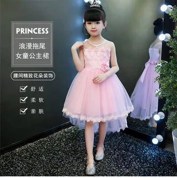 Лятна рокля за момичета, принцеса рокля, детско пищни газово рокля, лятна рокля 2020 г., а полата в чужд стил за малко момиче